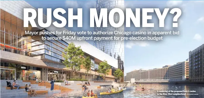  ?? PROVIDED IMAGE ?? A rendering of the proposed Bally’s casino in the River West neighborho­od.