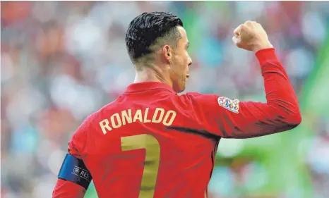  ?? FOTO: PEDRO FIUZA/IMAGO ?? Jubelt Cristiano Ronaldo bald im Bayern-Trikot? Laut der spanischer Zeitung „AS“ist ein Transfer nach München möglich.