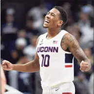  ?? Jessica Hill / Associated Press ?? Improved 3-point shooting from Brendan Adams could be key to UConn’s success this season.