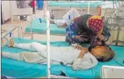  ?? HT PHOTO ?? One of the injured undergoing treatment at a hospital in Hisar on Thursday.