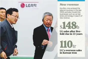  ?? Reuters ?? Koo Bon-moo in an undated photo provided by LG Group. Under Koo’s 23-year leadership, the South Korean home-appliance maker became one of the world’s top five phone brands.