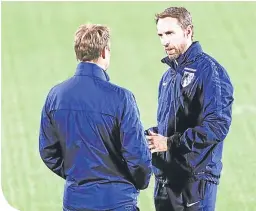  ??  ?? Gareth Southgate at the LFF Stadium in Vilnius last night