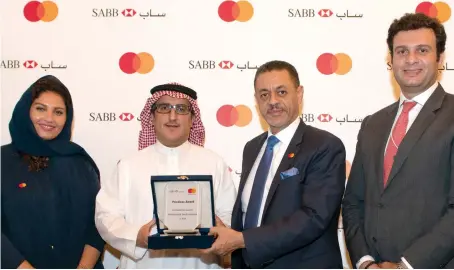  ??  ?? Mastercard and the Saudi British Bank (SABB) have announced a collaborat­ion to offer customers a faster, simpler, and more secure way to make internatio­nal payments.