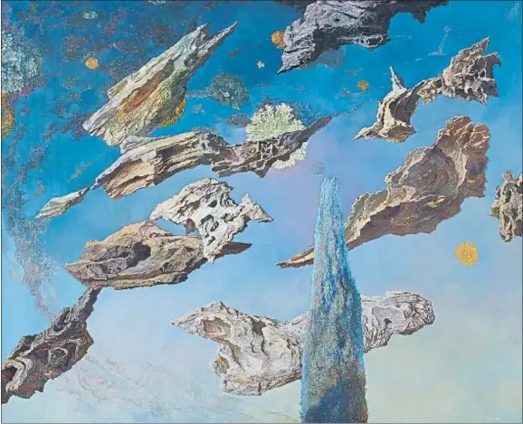  ?? SUCESIÓN PITXOT 2017 ?? Cielo de invierno y ciprés, una pintura de Antoni Pitxot de 1972, cuando se inicia su amistad con Dalí