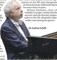  ?? PHOTO: ALEXANDER BÖHM ?? Sir András Schiff