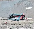  ??  ?? Wreckage of the Thirties-era Junkers on a mountainsi­de near Piz Segnas, Switzerlan­d