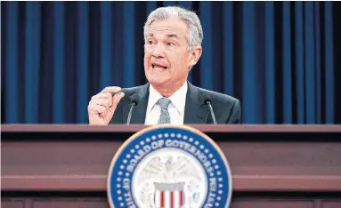  ?? CAROLYN KASTER/THE ASSOCIATED PRESS FILE PHOTO ?? Whatever concerns Fed chairman Jerome Powell has about damage to America’s export markets are tempered by his belief that the effect of U.S. monetary policy on emerging markets is “often exaggerate­d,” as he reiterated in Zurich last month.