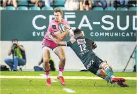  ?? Photo Icon Sport ?? L’ailier anglais du Stade français Harry Glover s’est illustré en inscrivant un doublé sur la pelouse paloise.