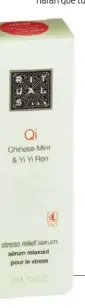  ??  ?? Serum Relajante Qi con menta china: 10,50 €.