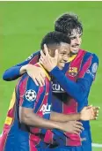  ?? AFP ?? Barcelona’s young stars Ansu Fati, left, and Francisco Trincao.