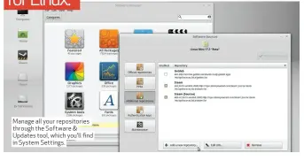  ??  ?? Manage all your repositori­es through the Software & Updates tool, which you’ll find in System Settings.