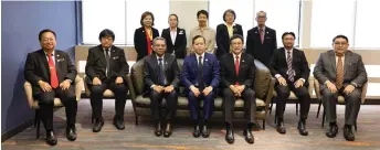  ?? ?? Muhammad Abdullah (seated, fourth left) and the new SBC line-up in a photo call before its first meeting for the year yesterday.