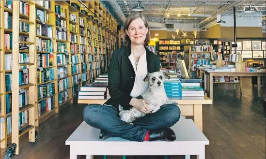  ?? Heidi Ross ?? “IT’S AN ABSOLUTE positive in my life,” says Ann Patchett of her Nashville store Parnassus Books, where her rescue dog Sparky is one of several such helpers.