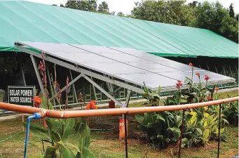  ??  ?? A model of a small solar-powered irrigation system which could efficientl­y and sustainabl­y irrigate farms in remote and rain-fed agricultur­e areas in the country.