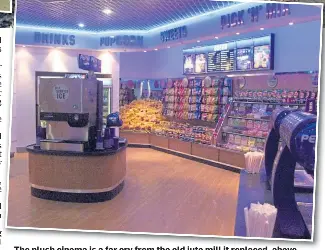  ?? ?? The plush cinema is a far cry from the old jute mill it replaced, above.