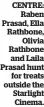  ?? ?? CENTRE: Raben Prasad, Ella Rathbone, Olivia Rathbone and Laila Prasad hunt for treats outside the Starlight Cinema.