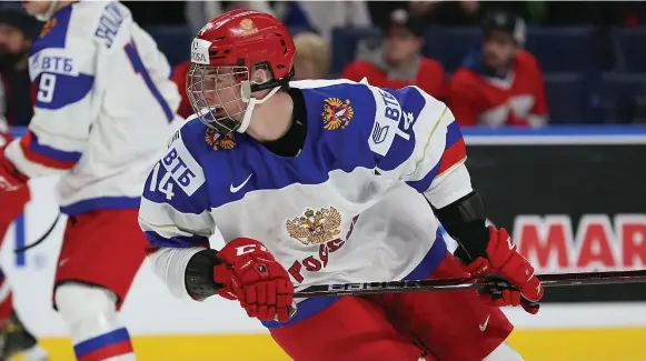  ?? KEVIN HOFFMAN/GETTY IMAGES ?? Andrei Svechnikov had a mediocre showing for Russia at the world juniors with just five points. He will get another chance to impress scouts at Thursday’s CHL Top Prospects game.