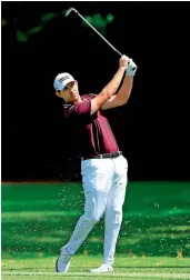  ?? —
AFP ?? Patrick Cantlay plays a shot on the seventh hole during the first round of the TOUR Championsh­ip at East Lake Golf Club in Atlanta, Georgia (USA) on Thursday.