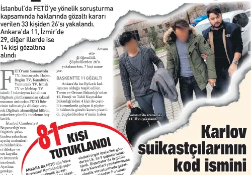  ??  ?? Samsun’da aranan iki FETÖ’cü yakalandı.