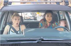  ??  ?? THAT’S A SHOCKER: Kate McKinnon, left, and Mila Kunis in ‘The Spy Who Dumped Me’.