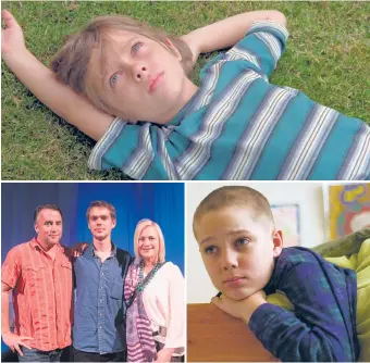  ?? | IFC FILMS PHOTOS ?? “Boyhood” follows the life of a young boy (Ellar Coltrane, top and above right) from age 7 to his freshman year of college. ABOVE LEFT: Filmmaker Richard Linklater poses with Coltrane and Patricia Arquette.