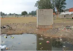  ??  ?? PURE NEGLIGENCE . . . The once famous Mbare No. 5 Ground is now in a sorry state with most parts of its precast wall collapsing and the football venue is now a dumping site for residents who live nearby