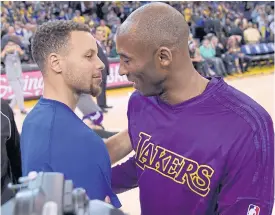  ??  ?? Stephen Curry, left, and Kobe Bryant.