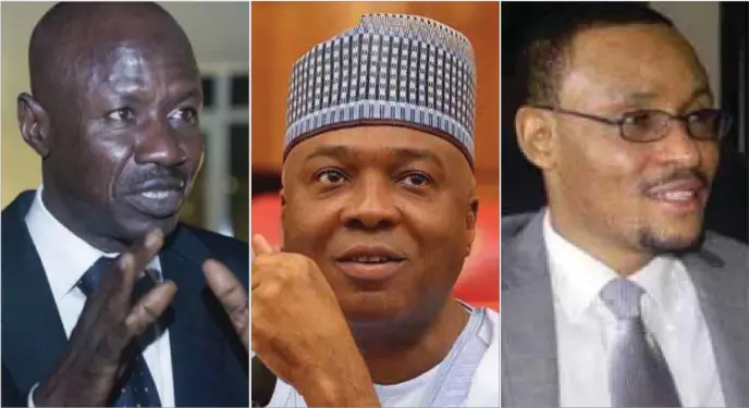  ??  ?? Ibrahim Magu Bukola Saraki Danladi Umar