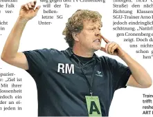  ?? FOTO: HOMÜ ?? Trainer Ralf Müller trifft mit der HSG Gerresheim auf den ART II.