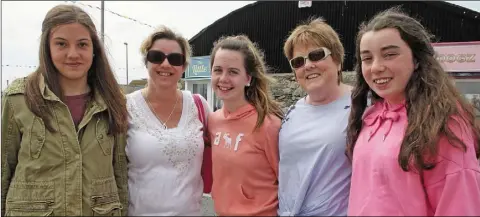  ??  ?? Enjoying the festival: Carmen Alfonsin, Theresa White, Ciara McMahon, Siobhan McMahon and Katie Beth Gaynor from Castlebrid­ge.