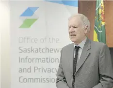  ?? BRYAN SCHLOSSER/FILES ?? Saskatchew­an Informatio­n and Privacy Commission­er Ron Kruzeniski says privacy assessment by government organizati­ons is necessary to maintain privacy protection of personal informatio­n.