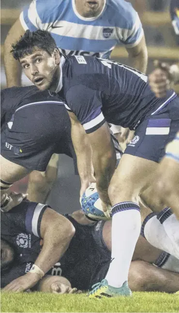  ??  ?? 0 Sam Hidalgo-clyne was last capped by Scotland in the win over Argentina in Resistenci­a in 2018.