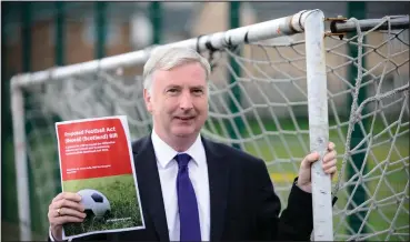  ??  ?? James Kelly, Glasgow MSP, with his proposal to scrap the Offensive Behaviour at Football Act