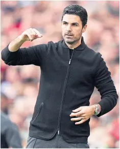  ?? ?? Arsenal head coach Mikel Arteta is proud of his team.