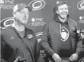  ?? CHRIS SEWARD/AP ?? Tom Dundon, left, and Charlie Ebersol are thrilled with the response of fans and sponsors to the AAF.