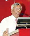  ??  ?? Sri Lanka President Mr. Lasantha Wickremasi­nghe addressing the audience