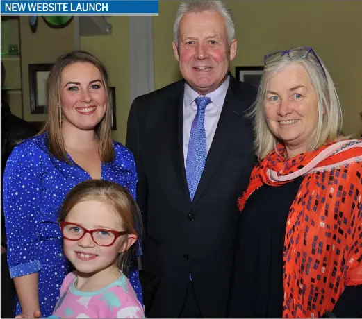  ??  ?? Doireann Ó Connor, Gilly Cullen, Fergus and Agnes O’Dowd at the launch of the new website by Padraigín Ní Uallacháin held in the Granvue Hotel.