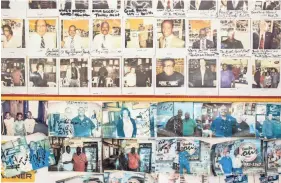  ??  ?? Upper right: Uncle Lou’s Fried Chicken was featured on the Food Network in 2008 and has since drawn customers from around the world. At left: Photos of customers are seen on the walls of Uncle Lou’s Fried Chicken at 3633 Millbranch Road.