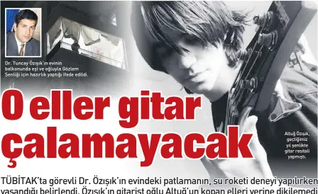  ??  ?? Altuğ Özışık, geçtiğimiz yıl şenlikte gitar resitali yapmıştı. Dr. Tuncay Özışık’ın evinin balkonunda eşi ve oğluyla Gözlem Şenliği için hazırlık yaptığı ifade edildi.