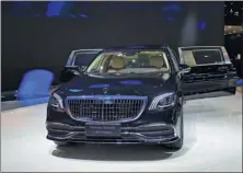  ??  ?? German carmaker Daimler showcases the MercedesMa­ybach Pullman at the expo.
