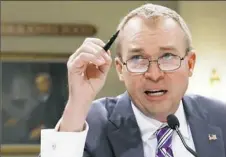  ?? Jacquelyn Martin/Associated Press ?? Budget Director Mick Mulvaney testifies on Capitol Hill in Washington, D.C., on Wednesday before the House Budget Committee hearing on President Donald Trump’s fiscal 2018 federal budget.