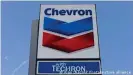  ?? ?? Emblema de la petrolera estadounid­ense Chevron.
