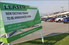  ?? RON SEYMOUR/ The Daily Courier ?? An urgent and primary care centre is set to open this November at the Westsridge mall, at the corner of Main Street and Elliott Road, in downtown Westbank.