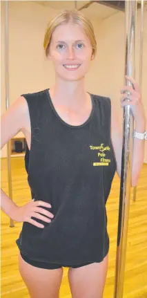  ??  ?? HANG IN THERE: Kirini Gleeson says pole fitness is always evolving, with new tricks created every week.