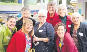  ??  ?? Foundation and current members (L-R) Rear: Shirley Deane, Ann Bostock, Marie Firth, Val Pope, Beatrice Watson. Front: EJ Weller, Anita Richardson, Jen Hague. PHOTOS: Rachel Buer.