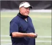  ?? Michael Dwyer / Associated Press ?? Patriots coach Bill Belichick watches Friday’s practice in Foxborough, Mass.