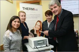  ??  ?? Dr Elika Rodriguez Thornton , Nurse Julie Mc Donnell, Nurse Martina Finnegan and Dr Oliver Lynn at the launch of the new ThermiVa Treament