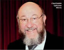  ?? PHOTO: BRIAN MINKOFF- LONDON PIXELS ?? Chief Rabbi Ephraim Mirvis