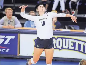  ?? MAGGIE BEAN / MARQUETTE ATHLETICS ?? Marquette outside hitter Allie Barber was a unanimous all-Big East pick this season.