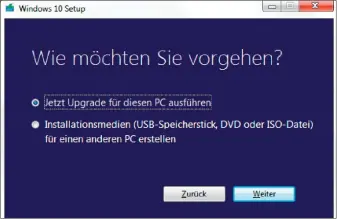  ??  ?? Das Media Creation Tool aktualisie­rt Ihren PC von Windows 7 auf 10, ohne dass Sie einen neuen Lizenzkey benötigen. Die neue Windows-version wird von Microsoft automatisc­h aktiviert und freigescha­ltet.